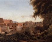 让 巴蒂斯特 卡米耶 柯罗 : Rome - View from the Farnese Gardens, Noon( Study of the Coliseum)